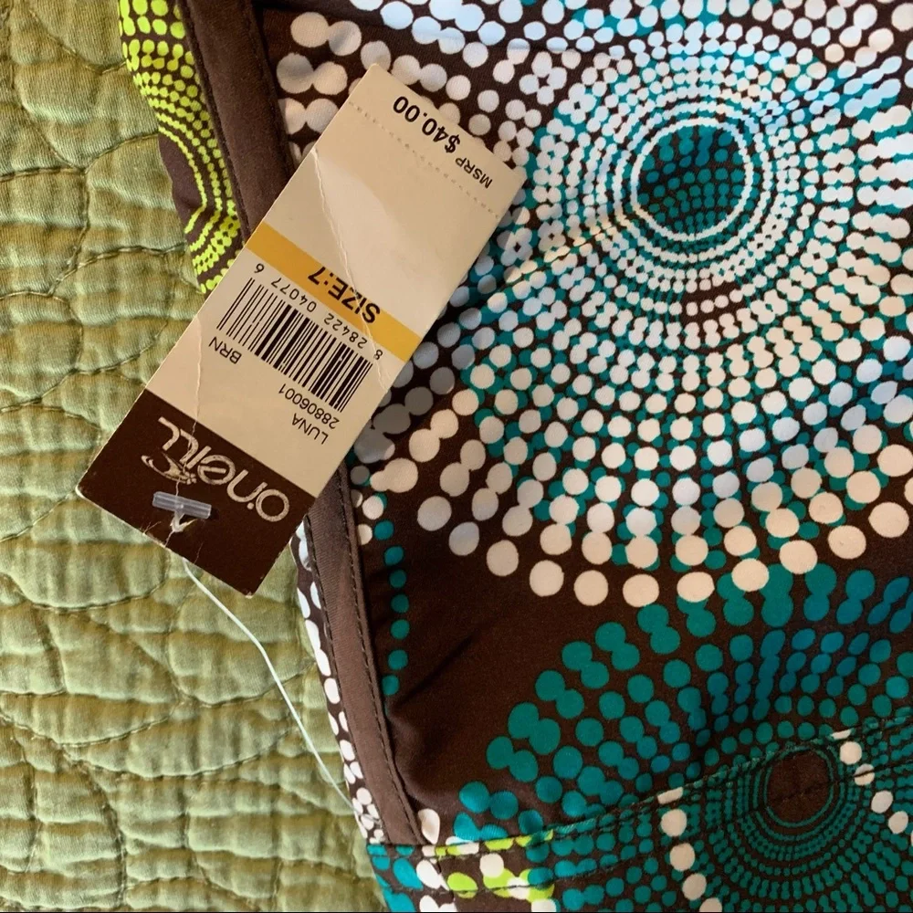O’Neill Unisex Board Shorts Brown & Green Kids Size 7